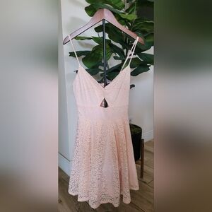 Elegant Lace Peach Dress